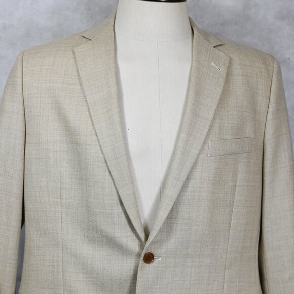 NEW Brooks Brothers Liteweight Wool Light Neutral Sand Fitzgerald Sport Coat 46L